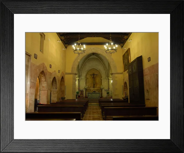 Framed Print : SPAIN. Palos de la Frontera. La Rbida Monastery.. Church of the Monastery of La Rbida (14th-15th c.). Mudejar art. ; Gothic art. Architecture