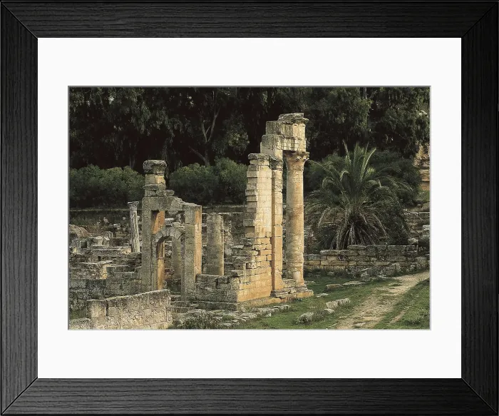 Framed Print : LIBYA. AKHDAR. Shahhat. Cyrene. Temple of Aphrodite (4th c. BC). Greek art. AISA / Everett Collection**US SALES ONLY**