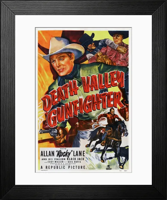 Framed Print : DEATH VALLEY GUNFIGHTER, top: Allan Rocky Lane, bottom: Allan Rocky Lane, Black Jack on poster art, 1949