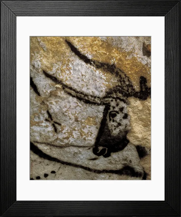 Framed Print : FRANCE. Montignac. The Cave of Lascaux. Bull head, situated at the right wall in the great hall. Upper Paleolithic. Magdalenian. Cave. AISA / Everett Collection**US SALES ONLY**