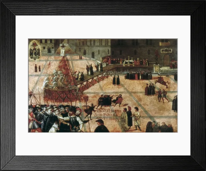 Framed Print : Savonarola, Girolamo (1452-1498). Italian anonymous. Oil on wood. ITALY. Florence. Museo di San Marco (St. Mark's Museum). AISA / Everett Collection**US SALES ONLY** Framed Print : Savonarola, Girolamo (1452-1498). Italian anonymous. Oil on wood. ITALY. Florence. Museo di San Marco (St. Mark's Museum). AISA / Everett Collection**US SALES ONLY**