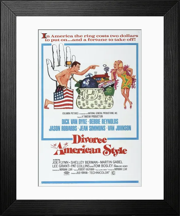 Framed Print : DIVORCE AMERICAN STYLE, US poster, Dick Van Dyke, Debbie Reynolds, 1967