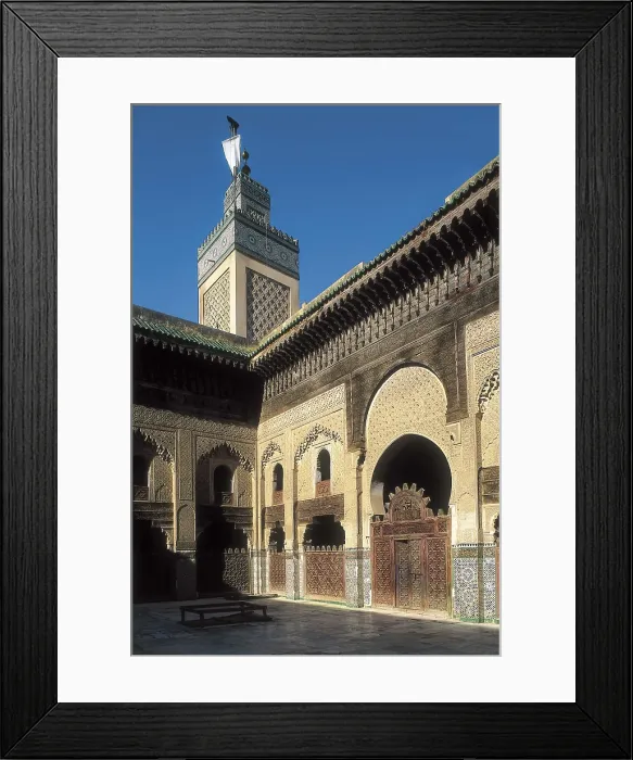 Framed Print : MOROCCO. FS-BOULEMANE. Fes. Fes-al-Bali or Medina of Fes. Bou Inaniya Madrasah (14th c.).. Islamic art. AISA / Everett Collection**US SALES ONLY**
