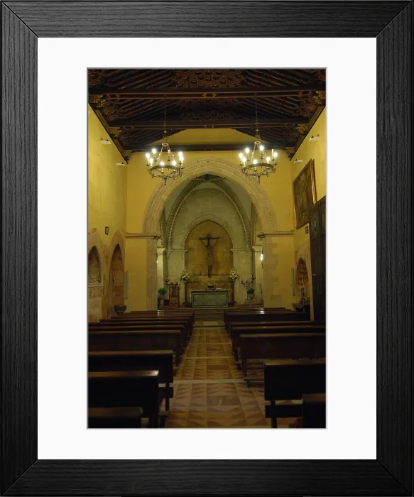 Framed Print : SPAIN. Palos de la Frontera. La Rbida Monastery.. Church of the Monastery of La Rbida (14th-15th c.). Mudejar art. ; Gothic art. Architecture
