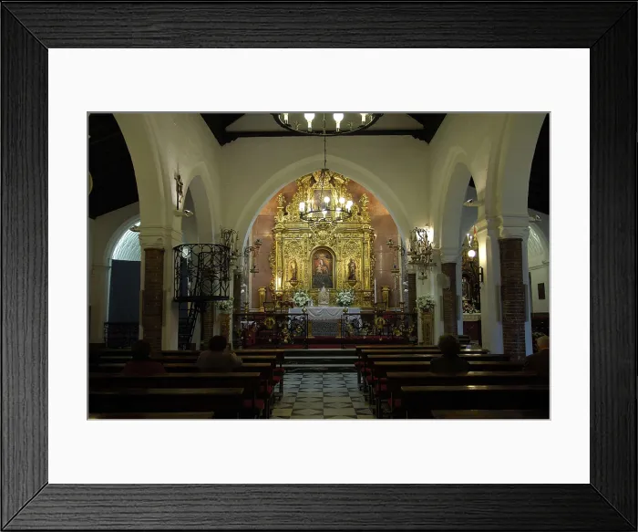 Framed Print : SPAIN. Huelva. Interior of the Sanctuatry and altar of Nuestra Seora de la Cinta (15th c.). Mudejar art. Architecture. AISA / Everett Collection**US SALES ONLY** Framed Print : SPAIN. Huelva. Interior of the Sanctuatry and altar of Nuestra Seora de la Cinta (15th c.). Mudejar art. Architecture. AISA / Everett Collection**US SALES ONLY**
