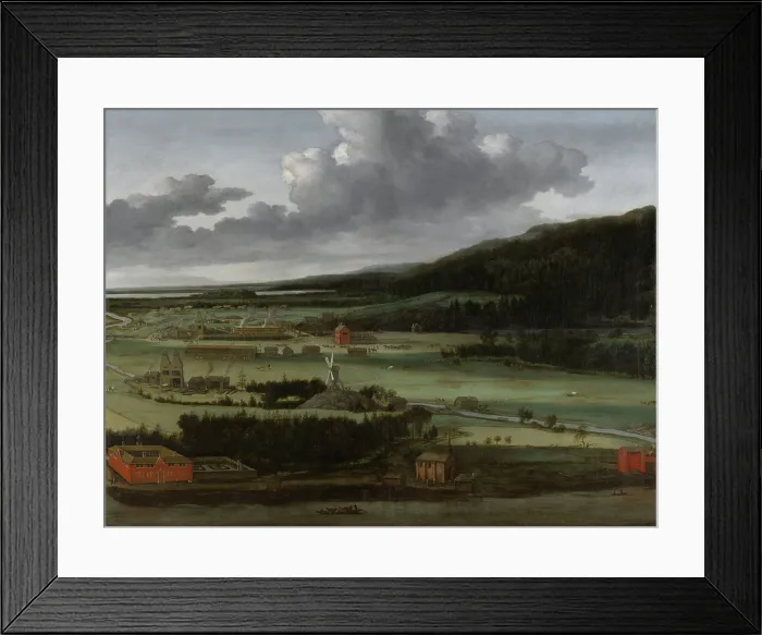 Framed Print : Hendrik Trip's Cannon Foundry in Julitabruk, Sweden, by Allaert van Everdingen, c. 1675. Oil paint Framed Print : Hendrik Trip's Cannon Foundry in Julitabruk, Sweden, by Allaert van Everdingen, c. 1675. Oil paint