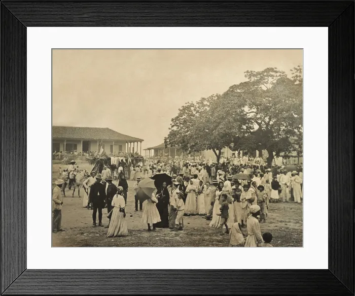 Framed Print : Cuban refugees from the besieged city of Santiago at El Caney, Cuba. On July 4, a cease fire allowed 20, 000 citizens to evacuate the city (BSLOC_2017_10_40) Framed Print : Cuban refugees from the besieged city of Santiago at El Caney, Cuba. On July 4, a cease fire allowed 20, 000 citizens to evacuate the city (BSLOC_2017_10_40)