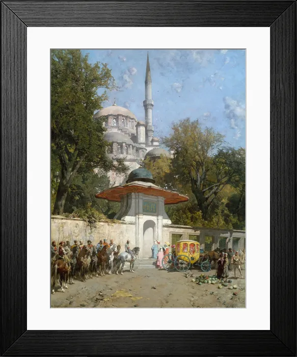 Framed Print : A MOSQUE, by Alberto Pasini, 1872, Italian painting, oil on canvas. Four Islamic women of the Imperial Household enter the Yeni Valide Mosque at Eminonu, Istanbul Framed Print : A MOSQUE, by Alberto Pasini, 1872, Italian painting, oil on canvas. Four Islamic women of the Imperial Household enter the Yeni Valide Mosque at Eminonu, Istanbul