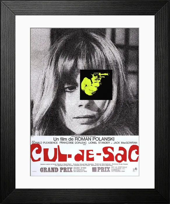 Framed Print : CUL-DE-SAC, Francoise Dorleac on French poster art, 1966