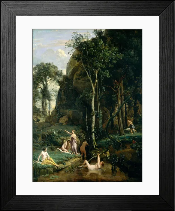 Framed Print : DIANA AND ACTAEON, by Camille Corot, 1836, French painting, oil on canvas Framed Print : DIANA AND ACTAEON, by Camille Corot, 1836, French painting, oil on canvas