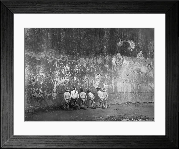 Framed Print : Execution scene at the arsenal in Santiago, Cuba. Photo taken by E.C. Rost of US Army, ca. 1899 (BSLOC_2017_10_5)