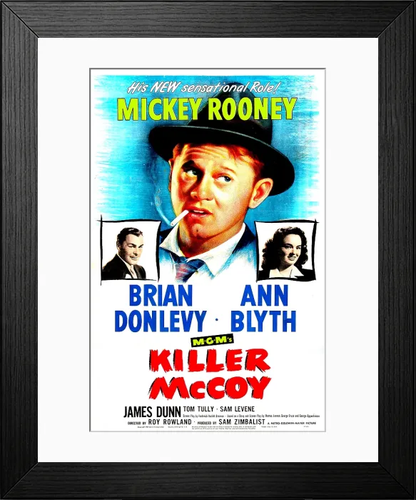 Framed Print : KILLER McCOY, US poster, from left: Brian Donlevy, Mickey Rooney, Ann Blyth, 1947