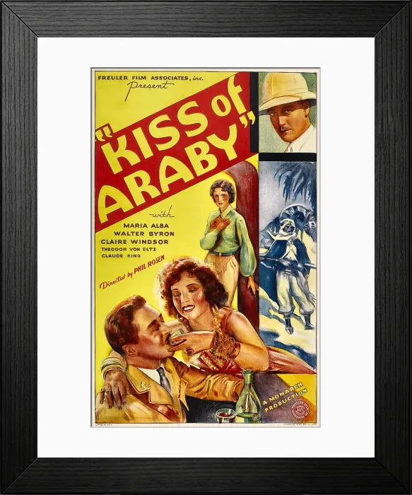 Framed Print : KISS OF ARABY, bottom from left: Walter Byron, Maria Alba, top right: Walter Byron, 1933 Framed Print : KISS OF ARABY, bottom from left: Walter Byron, Maria Alba, top right: Walter Byron, 1933