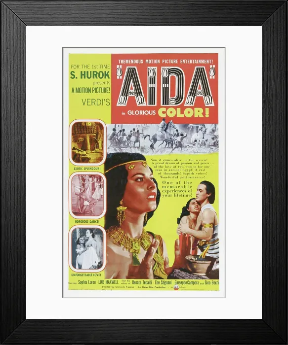 Framed Print : AIDA, US poster art, from left: Sophia Loren, Luciano Della Marra, 1953
