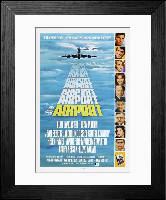 Framed Print : AIRPORT, US poster, from top: Burt Lancaster, Dean Martin, Jean Seberg, Jacqueline Bisset, George Kennedy, Helen Hayes, Van Heflin, Maureen Stapleton, Barry Nelson 1970 Framed Print : AIRPORT, US poster, from top: Burt Lancaster, Dean Martin, Jean Seberg, Jacqueline Bisset, George Kennedy, Helen Hayes, Van Heflin, Maureen Stapleton, Barry Nelson 1970