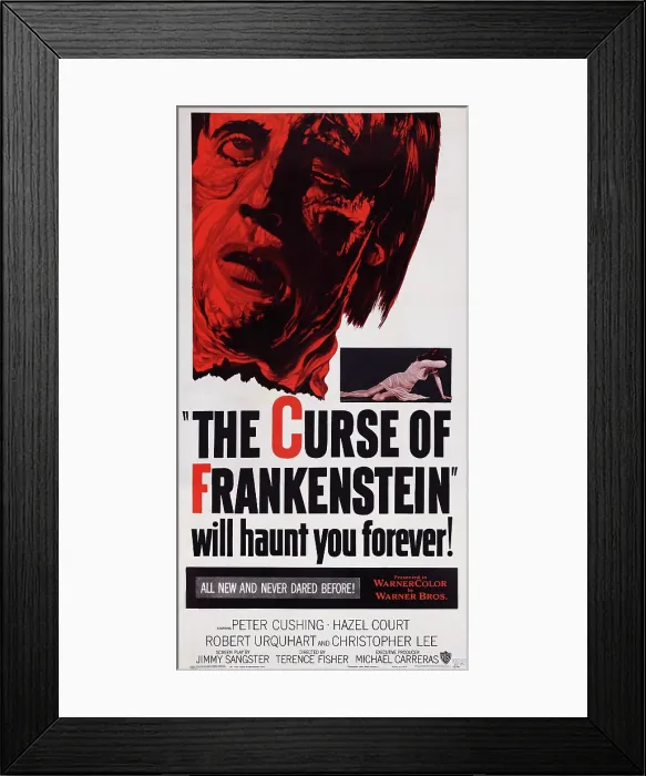 Framed Print : THE CURSE OF FRANKENSTEIN, US poster art, Christopher Lee, 1957