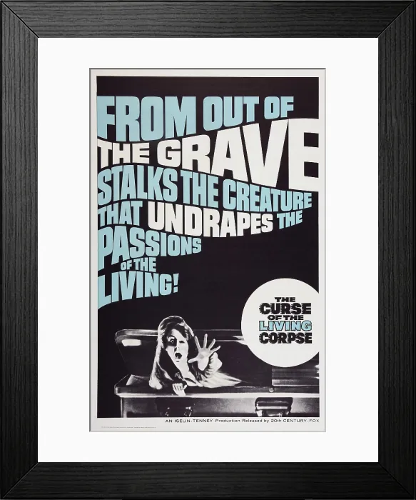 Framed Print : THE CURSE OF THE LIVING CORPSE, US poster art, 1964. TM & Copyright 20th Century-Fox Film Corp. All rights reserved / courtesy Everett Collection Framed Print : THE CURSE OF THE LIVING CORPSE, US poster art, 1964. TM & Copyright 20th Century-Fox Film Corp. All rights reserved / courtesy Everett Collection