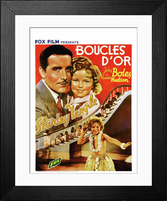 Framed Print : CURLY TOP, (aka BOUCLES D'OR), Belgian poster, from left: John Boles, Shirley Temple (and bottom), 1935, TM & Copyright 20th Century Fox Film Corp. / courtesy Everett Collection