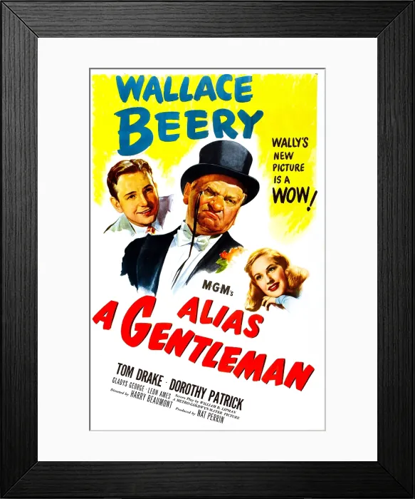 Framed Print : ALIAS A GENTLEMAN, US poster, from left: Tom Drake, Wallace Beery, Dorothy Patrick, 1948
