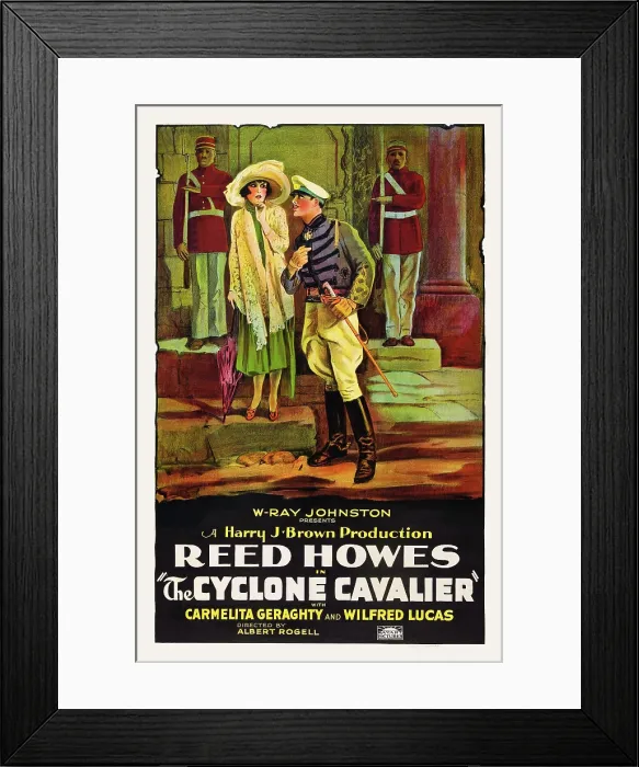 Framed Print : CYCLONE CAVALIER, l-r: Carmelita Geraghty, Reed Howes on poster art, 1925