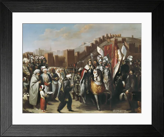 Framed Print : MATA PRATS, Juan de (end 18th-19th century). Conquest of Almera. 1852. Spain. Reconquest. Conquest of Almeria in 1489