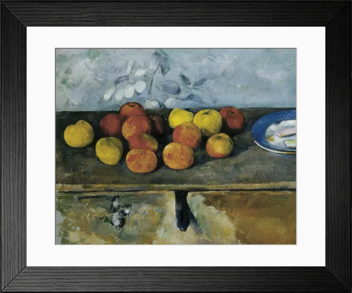 Framed Print : CEZANNE, Paul (1839-1906). Still life of apples and biscuits. 1880-1882. Post-Impressionism. Oil on canvas. FRANCE. Paris. Orangerie Museum Framed Print : CEZANNE, Paul (1839-1906). Still life of apples and biscuits. 1880-1882. Post-Impressionism. Oil on canvas. FRANCE. Paris. Orangerie Museum
