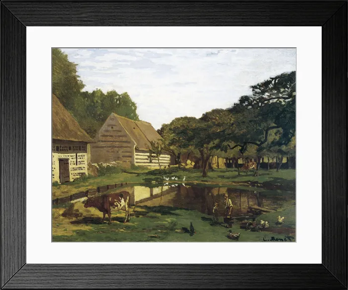 Framed Print : MONET, Claude (1840-1926). A Farmyard in Normandy. 1863. Impressionism. Oil on canvas. FRANCE. Paris. Muse d'Orsay (Orsay Museum). AISA / Everett Collection**US SALES ONLY**