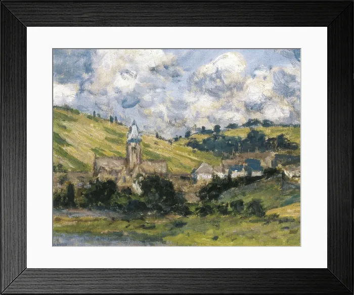 Framed Print : MONET, Claude (1840-1926). Landscape, Vetheuil. 1879. Central detail depicting the village of Vetheuil. Impressionism. Oil on canvas. FRANCE. Paris Framed Print : MONET, Claude (1840-1926). Landscape, Vetheuil. 1879. Central detail depicting the village of Vetheuil. Impressionism. Oil on canvas. FRANCE. Paris