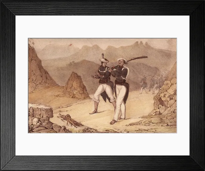 Framed Print : Spain. Carlist Wars. Batallions of Mora. Picture from 'Album de tropas carlistas de Aragn'. Litography. Private Collection. AISA / Everett Collection**US SALES ONLY**