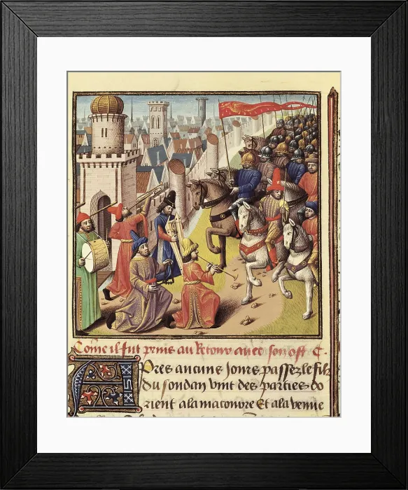 Framed Print : Crusades. Gothic art. Miniature Painting. FRANCE. Chantilly. Muse Cond (Cond Museum). AISA / Everett Collection**US SALES ONLY**