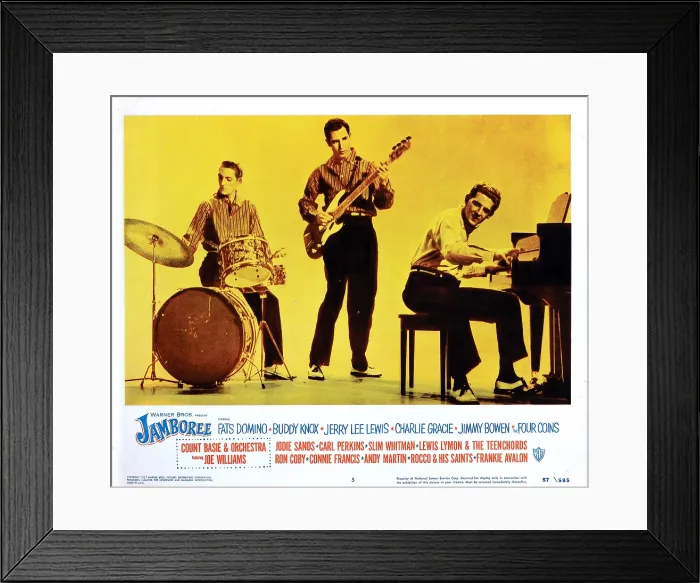 Framed Print : JAMBOREE, J.W. Brown (c), Jerry Lee Lewis (far right), 1957 Framed Print : JAMBOREE, J.W. Brown (c), Jerry Lee Lewis (far right), 1957