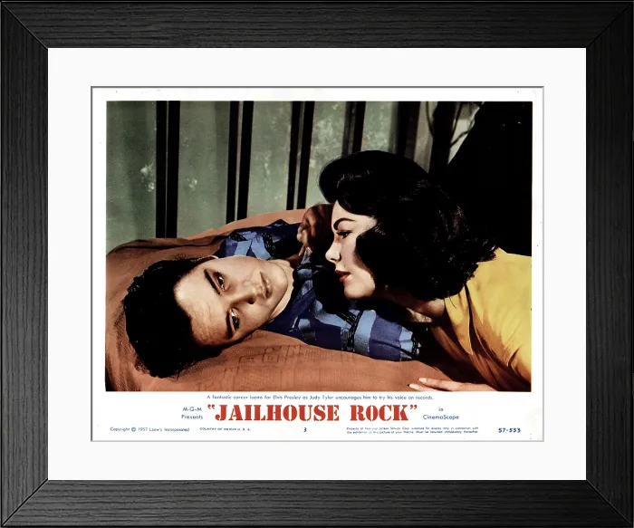 Framed Print : JAILHOUSE ROCK, from left, Elvis Presley, Judy Tyler, 1957