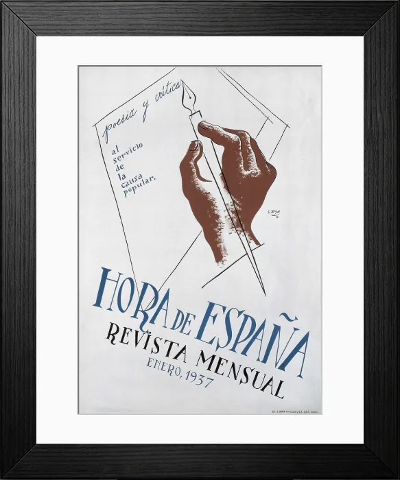 Framed Print : Spanish Civil War (1936-1939). Poster of 'Hora de Espaa', literary magazine. Made by Ramn Gaya (Valencia, 1937). SPAIN. Salamanca. Archivo Histrico Nacional