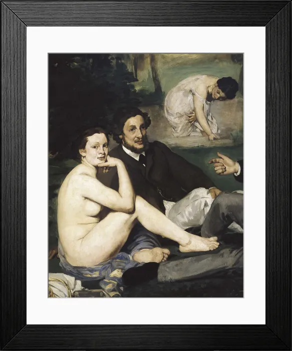 Framed Print : MANET, douard (1832-1883). Le Djeuner sur l'herbe (Luncheon on the Grass). 1863. Central detail of the work, the Dutch sculptor Ferdinand Leenhoff. Impressionism