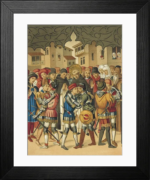Framed Print : VICENTE FERRER, Saint (1350-1419). The Saint making peace between the factions of Centelles and Vilaragut on the streets of Valencia. AISA / Everett Collection**US SALES ONLY**