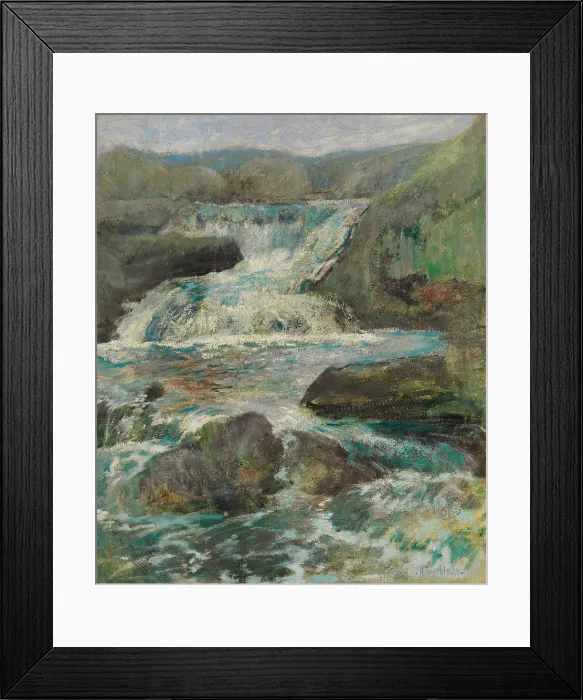 Framed Print : HORSENECK FALLS, by John Henry Twachtman, c. 1889-1900, American painting, oil on canvas