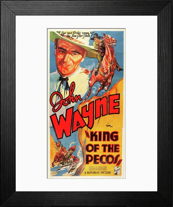 Framed Print : KING OF THE PECOS, John Wayne on poster art, 1936