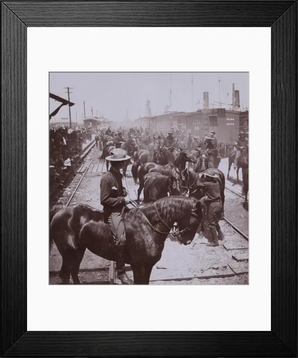 Framed Print : Rough Riders arrival at Tampa, Florida for transport to Cuba