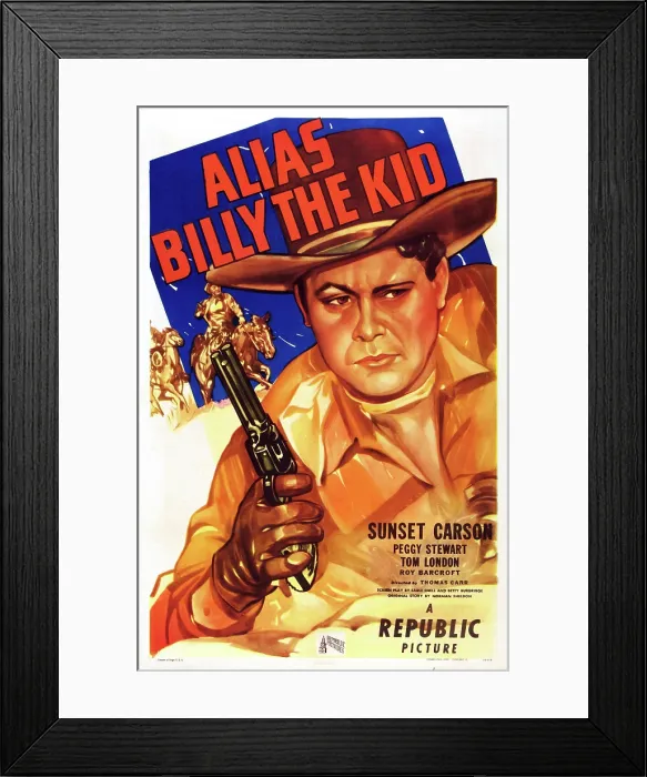 Framed Print : ALIAS BILLY THE KID, US poster art, Sunset Carson, 1946