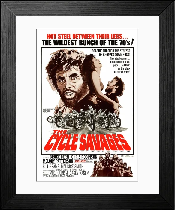 Framed Print : THE CYCLE SAVAGES, Bruce Dern, 1969