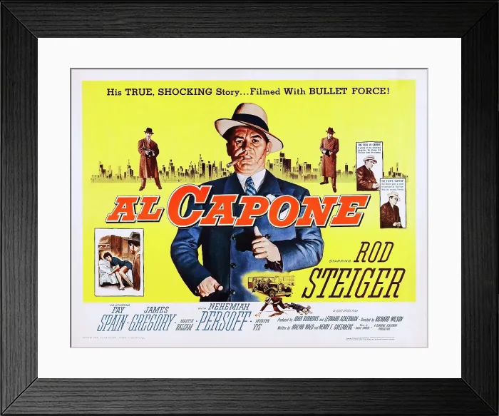 Framed Print : AL CAPONE, US lobbycard, Rod Steiger, 1959