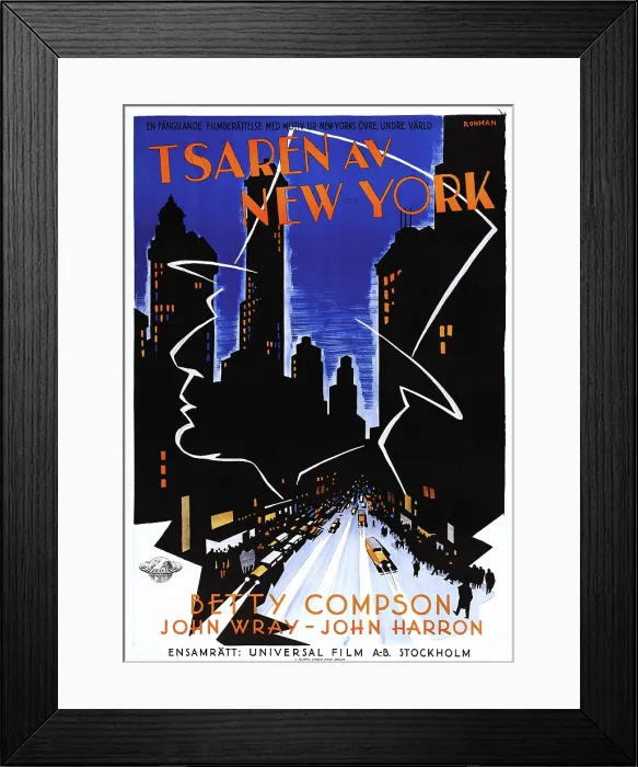 Framed Print : CZAR OF BROADWAY, (aka TSAREN AV NEW YORK), Swedish poster art, 1930