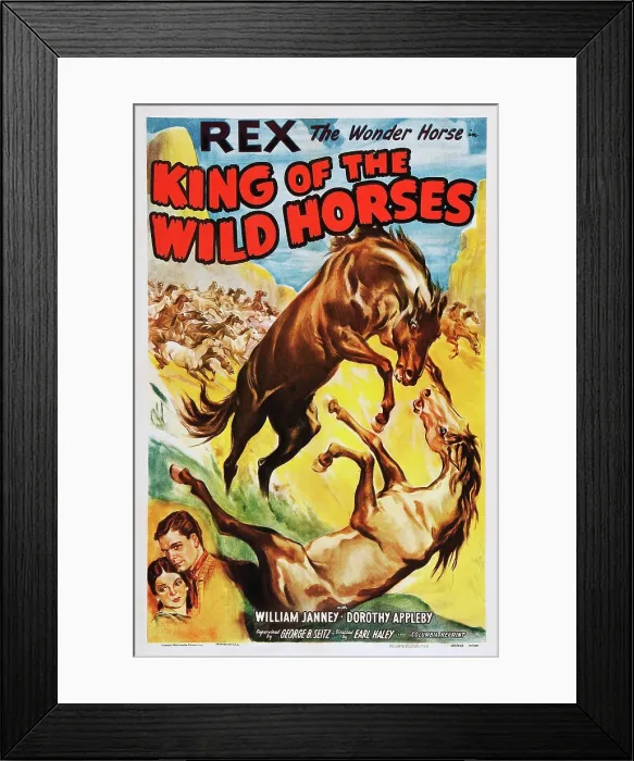 Framed Print : KING OF THE WILD HORSES, US poster art, from top: Rex the Wonder Horse, William Janney, Dorothy Appleby, 1933