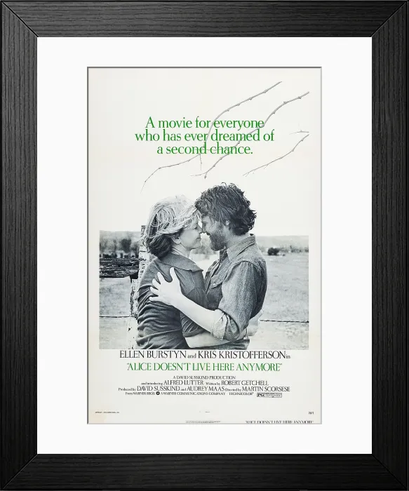 Framed Print : ALICE DOESN'T LIVE HERE ANYMORE, US poster, from left: Ellen Burstyn, Kris Kirstofferson, 1974