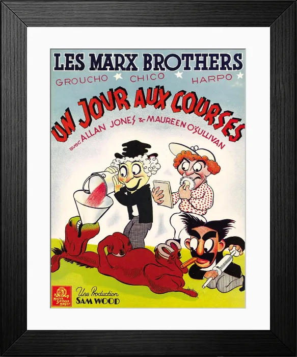 Framed Print : A DAY AT THE RACES, (aka UN JOUR AUX COURSES), Harpo Marx, Chico Marx, Groucho Marx (aka The Marx Brothers), 1937 Framed Print : A DAY AT THE RACES, (aka UN JOUR AUX COURSES), Harpo Marx, Chico Marx, Groucho Marx (aka The Marx Brothers), 1937