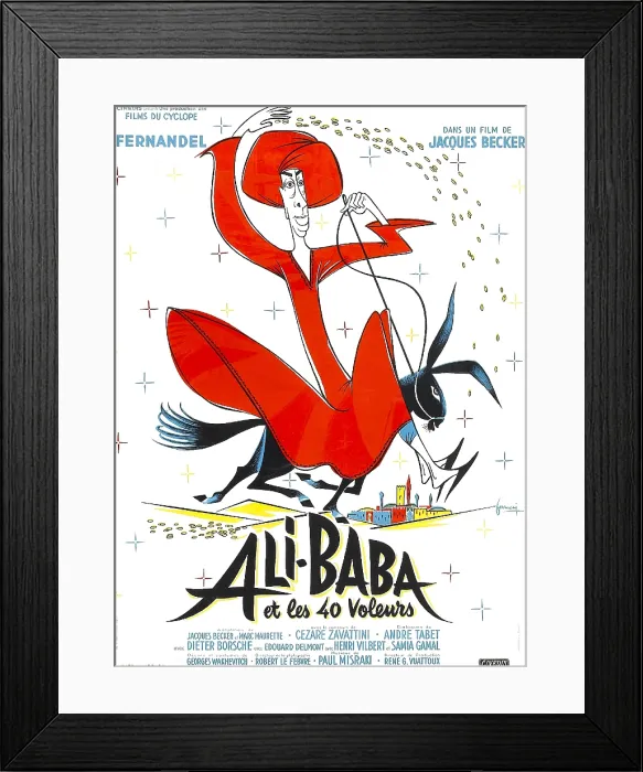 Framed Print : ALI-BABA AND THE FORTY THIEVES, (aka ALI-BABA ET LES QUARANTE VOLEURS), French poster, Fernandel, 1954 Framed Print : ALI-BABA AND THE FORTY THIEVES, (aka ALI-BABA ET LES QUARANTE VOLEURS), French poster, Fernandel, 1954