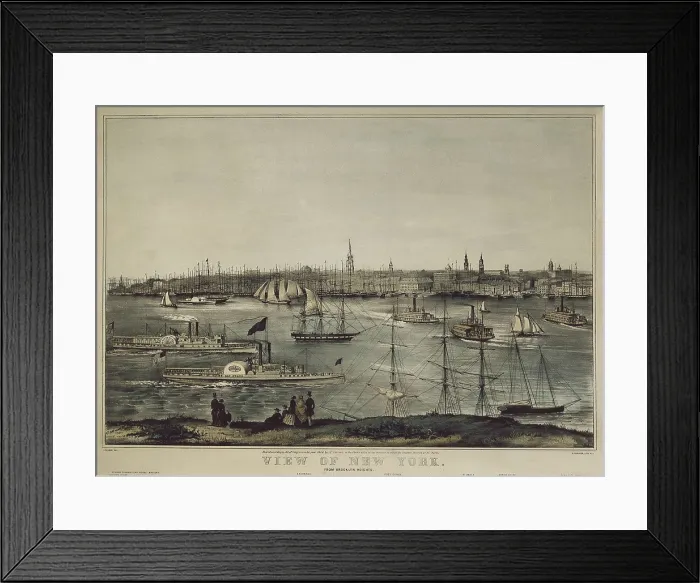 Framed Print : New York (19th c.). View from Brooklyn. Engraving. AISA / Everett Collection**US SALES ONLY** Framed Print : New York (19th c.). View from Brooklyn. Engraving. AISA / Everett Collection**US SALES ONLY**