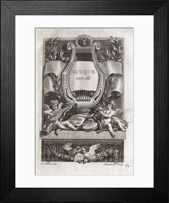 Framed Print : Rousseau, Jean-Jacques (1712-1778). Title page from volume III of Rousseau's 'Complete Works', corresponding to the 'Dictionnaire de la musique'(Dictionary of the Music) Framed Print : Rousseau, Jean-Jacques (1712-1778). Title page from volume III of Rousseau's 'Complete Works', corresponding to the 'Dictionnaire de la musique'(Dictionary of the Music)