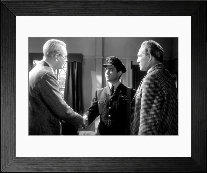 Framed Print : THE DAM BUSTERS, (aka THE DAMBUSTERS), Michael Redgrave (left), Richard Todd (center), 1955