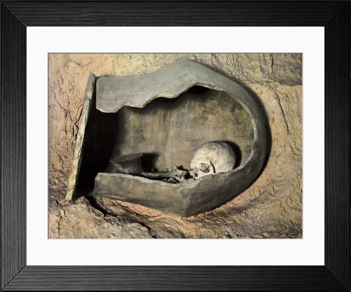 Framed Print : Urn from the Argaric culture. Neolithic art. SPAIN. Barcelona. Archaeology Museum of Catalonia. AISA / Everett Collection**US SALES ONLY**